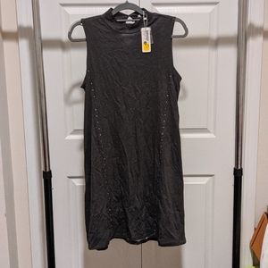 Charcoal grey studded dress